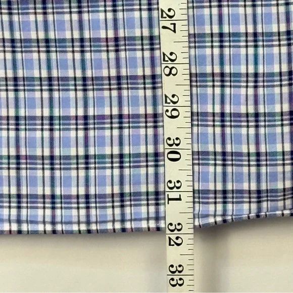 Ralph Lauren Luxury Oxford Men's XL White & Blue Checkered Plaid Shirt Excellent - Picture 6 of 8
